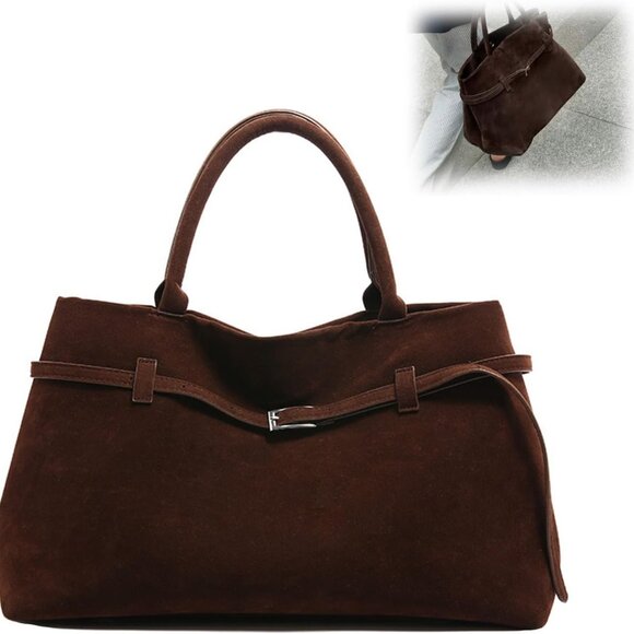 Faux Suede Bags for Women Large Slouchy Hobo Tote Shoulder Purse Gift - Picture 1 of 6